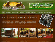 Tablet Screenshot of creekscrossingcabins.com